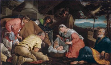 Artworks in 150 Subjects Painting - The Adoration of the Shepherds Jacopo Bassano dal Ponte Christian Catholic